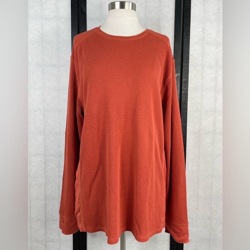Vince Brick Red Textured Knit Top. XL